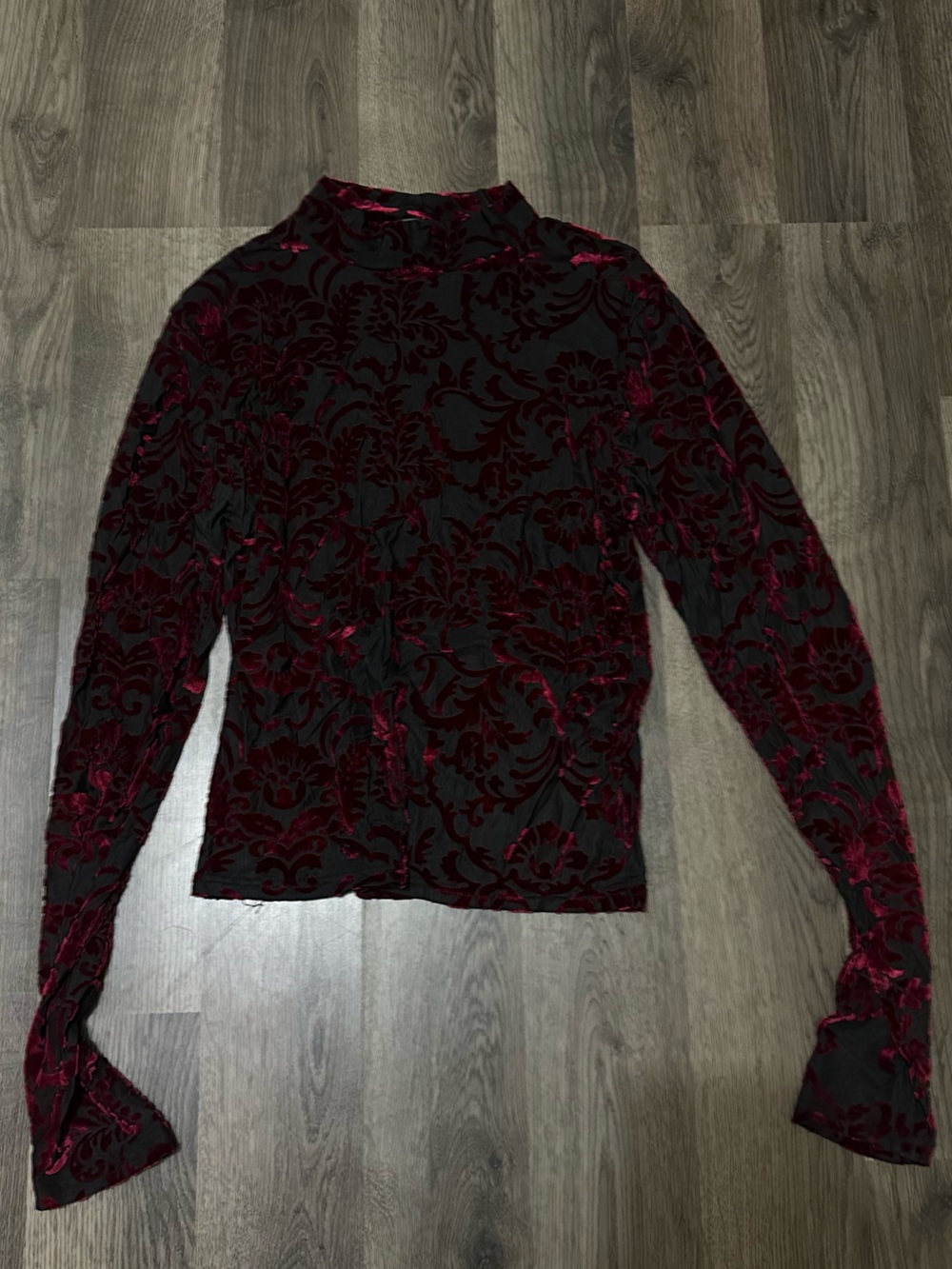 red velvet detail top